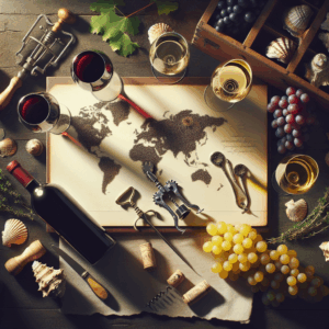 Cépages essentiels avec verres de vin et grappes