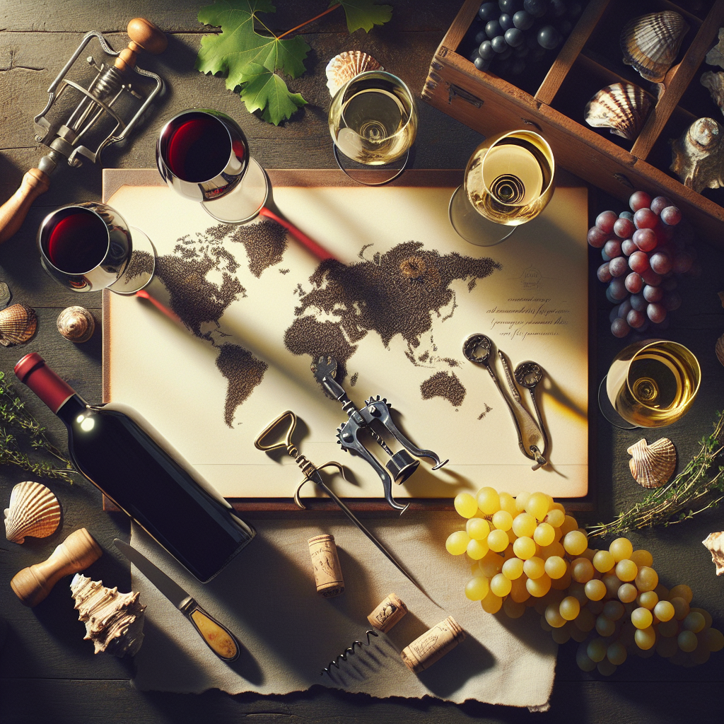 Cépages essentiels avec verres de vin et grappes