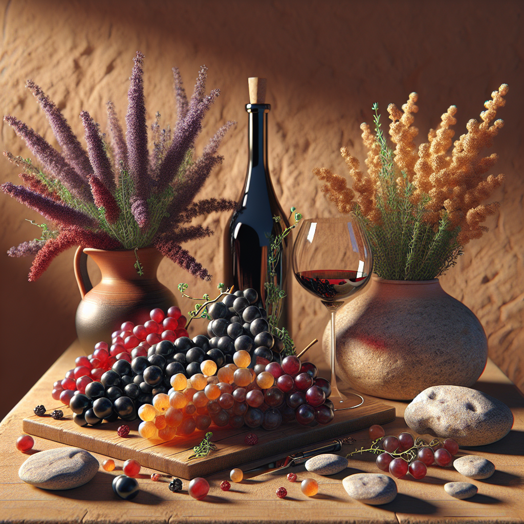 Cépages du Rhône: Syrah, Grenache, Viognier sur carte et verres