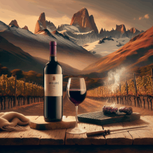 Verre de Malbec argentin face aux Andes ensoleillées