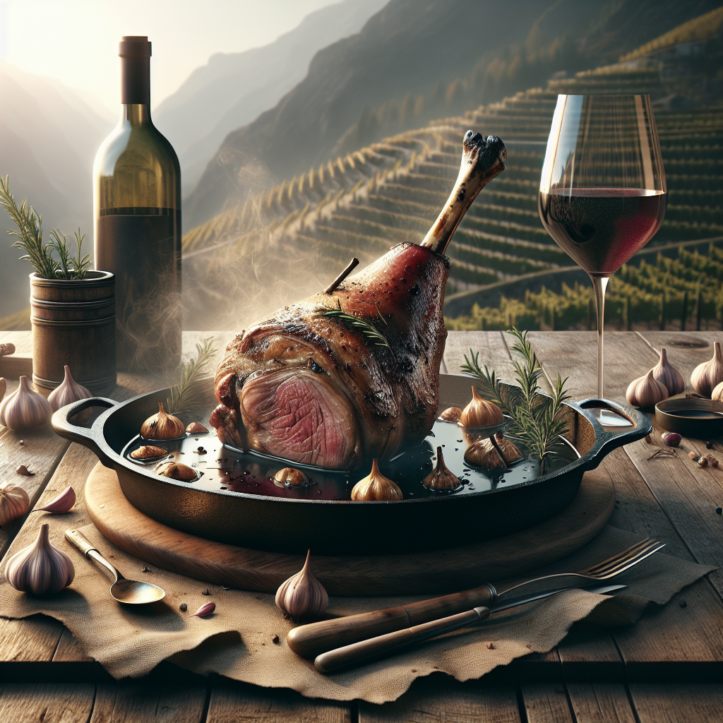 Vin rouge pour gigot d'agneau rôti au romarin