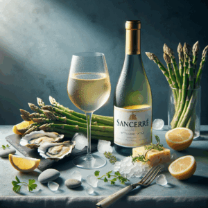 Sancerre-Paarungen mit Austern, Chavignol und grünem Gemüse