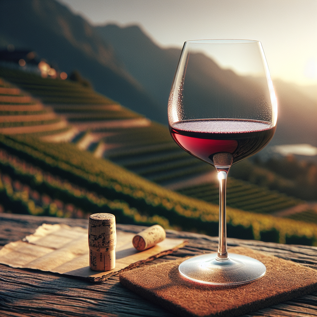 Glas mit korkigem Wein auf einem Tisch im Wallis