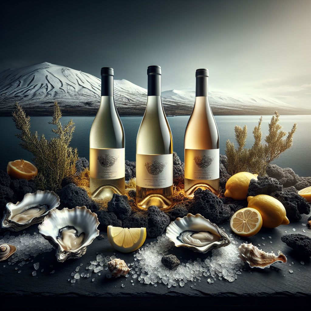 Unbekannte Weißweine, Berge und Meer auf dem Tisch