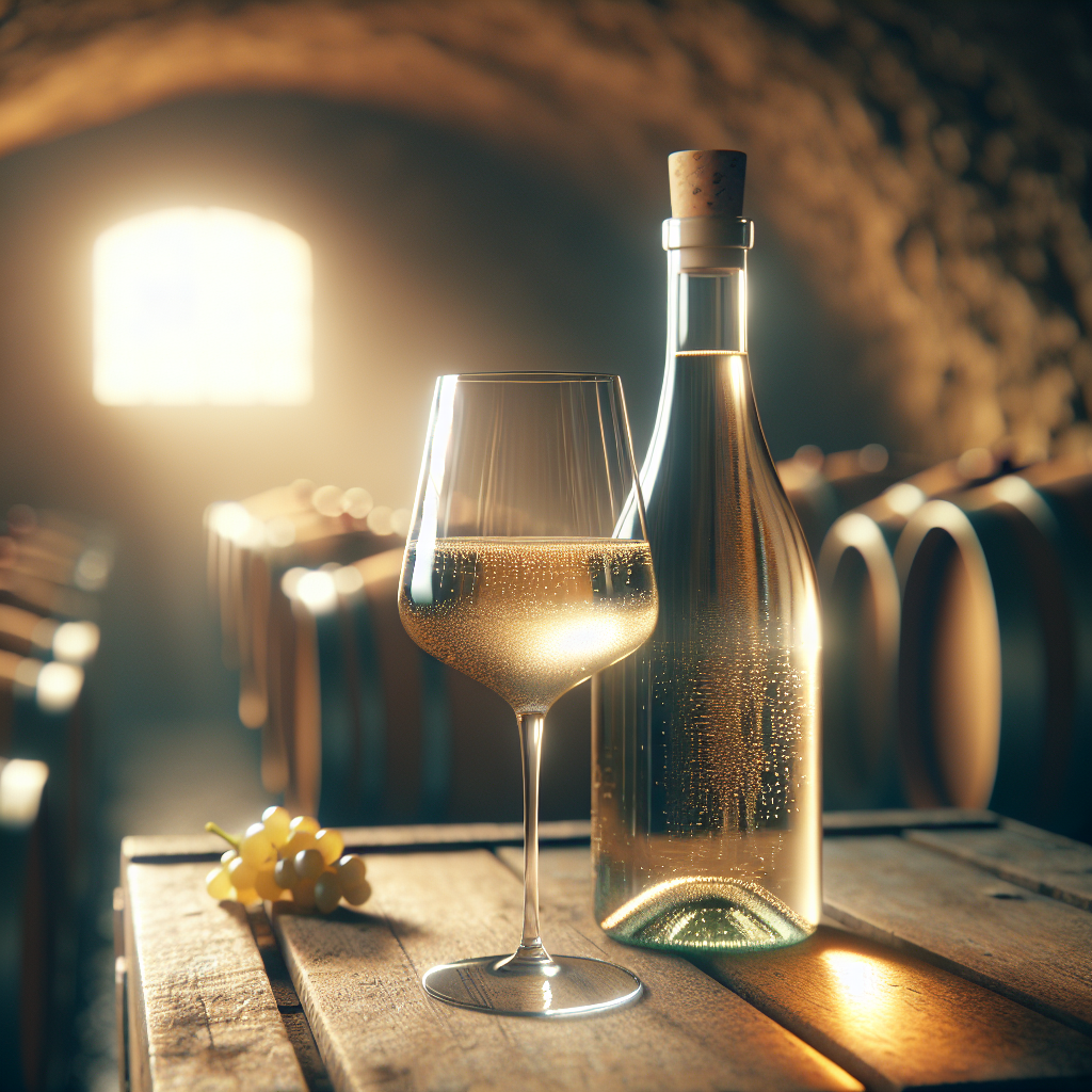 Verre de vin légèrement trouble avec fine pétillance