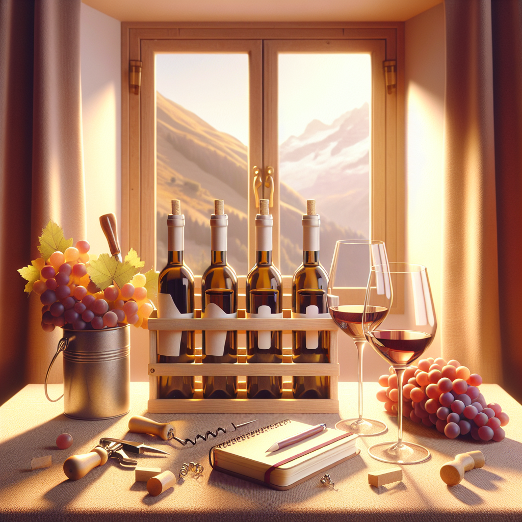 Cave à vin accessible, bouteilles et carnet au cellier